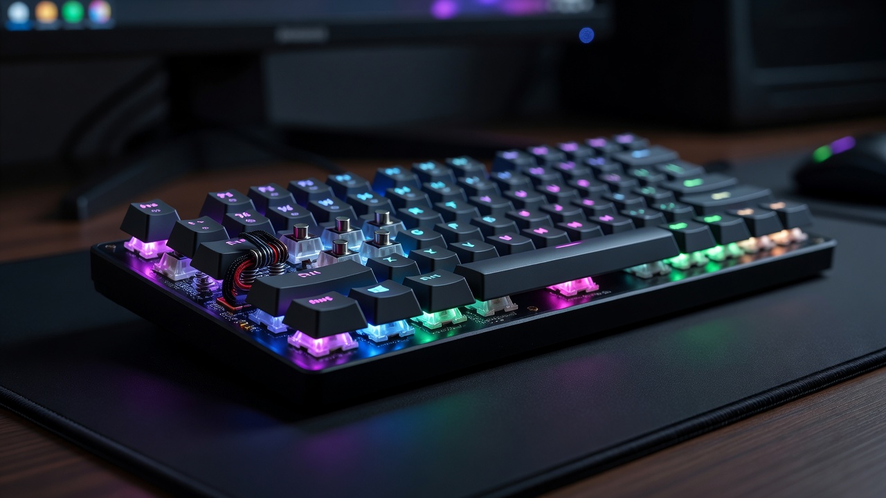 Magneettiset kytkimet ja RGB-valaistu kustomoitu pelinäppäimistö